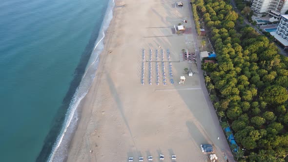 Aerial View of the Beach at the Seaside Resort Town. Turkey