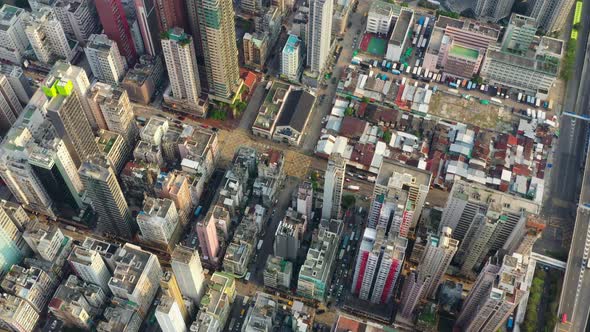 Top view of Hong Kong city