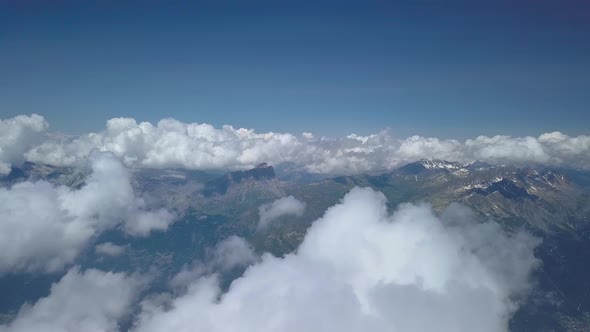 Flying Over the Alpine Mountains
