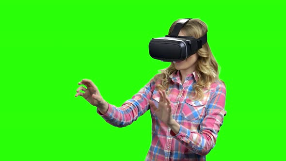 Young Woman Wearing Virtual Reality Glasses
