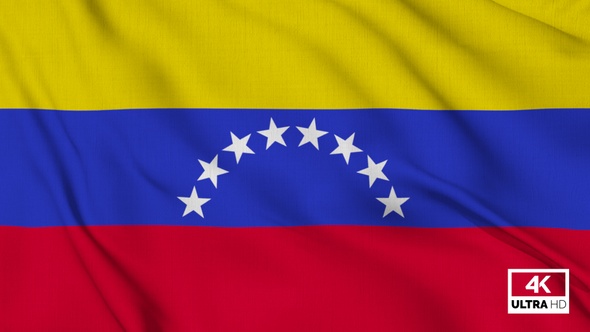 Venezuela Flag Waving Slowly Looped