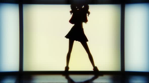 3D Animation Silhouette K Pop Dancer In Lighting Stage