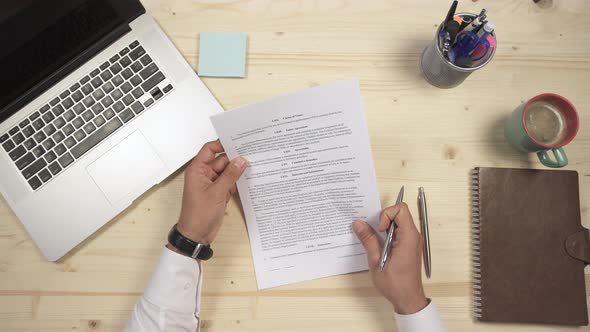 Handing and signing documents