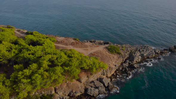Aerial View, A Beautiful Promontory with Green Trees