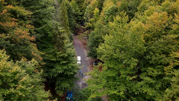 Aerial View of Carpathian Mountains