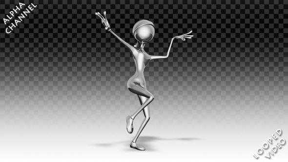 3D Silver Woman - Cartoon-Kung Fu Dance