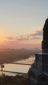 Monument To Vladimir the Great at Dawn in the Morning