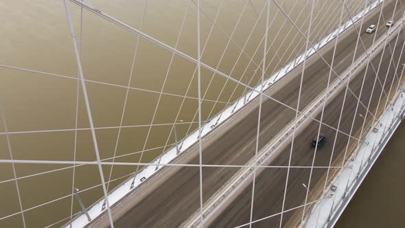 Rope Automobile Bridge in Winter