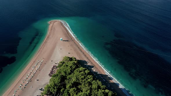 Aerial view over croatian island