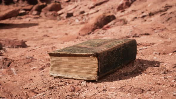 Old Book in Red Rock Desert alt