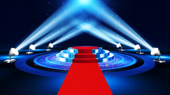 Red Carpet Stage And Spotlights Loop 