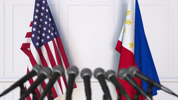 Flags of the United States and Philippines at International Meeting alt