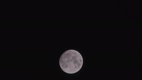 Full Moon Moving In Dark Black Night Sky 3