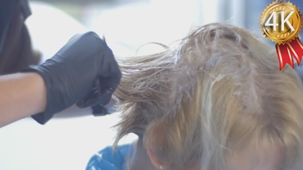 Hairdresser Combs Short Blonde Colored Model's