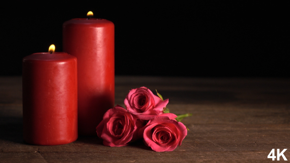 Red Rose Candle Lights