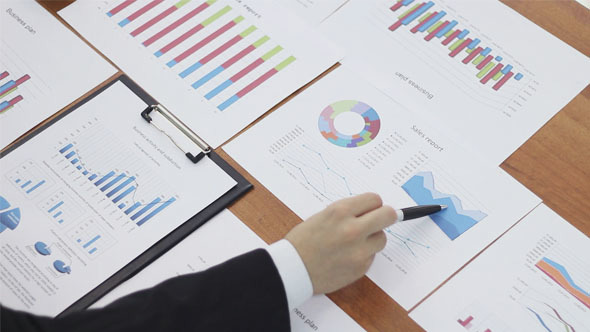 Business Discussion with Business Charts alt