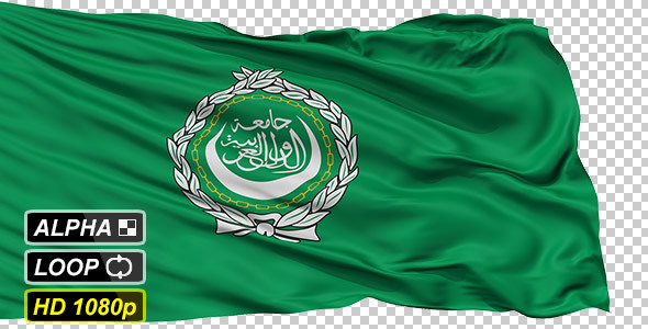 Isolated Waving Flag of Arab League