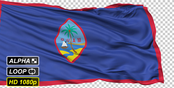 Isolated Waving National Flag of Guam