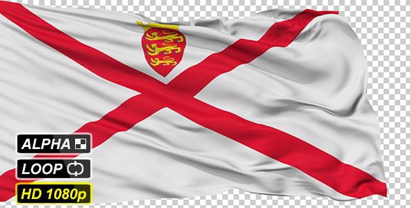 Isolated Waving National Flag of Jersey