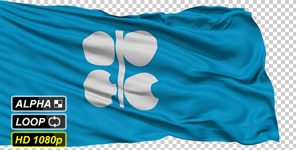 Isolated Waving Flag Organization of Petroleum Exporting Countries