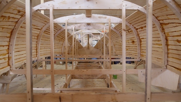 Construction of a Boat at the Shipyard