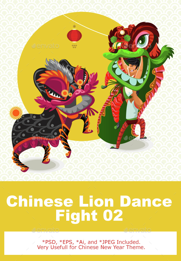 Chinese Lunar New Year Lion Dance Fight