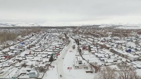 Aerial Shot Of Little City