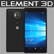 Element 3D Microsoft Lumia 950 Xl Black - 3DOcean Item for Sale