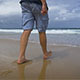 Man Walks into the Ocean Water - VideoHive Item for Sale