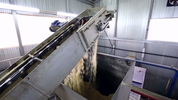 View On Transporter Of Sawdust In Modern Workshop