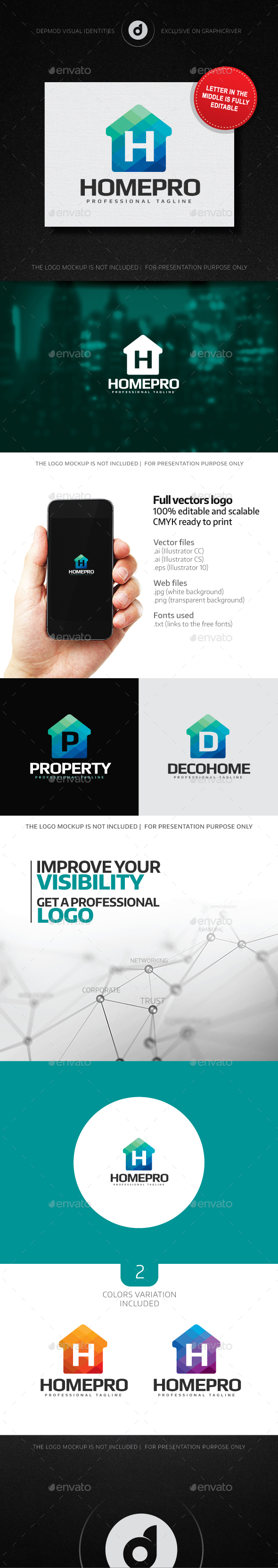 HomePro Logo (Editable letter)