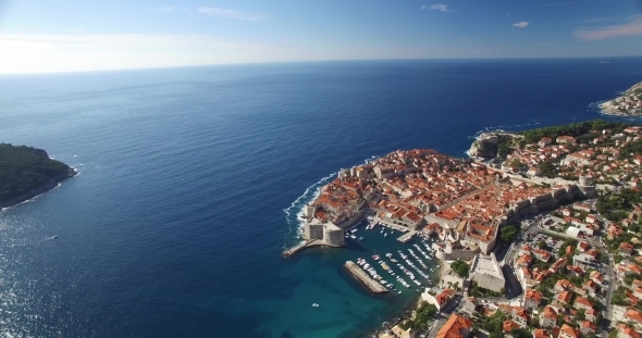 Aerial View Of Old Town Of Dubrovnik