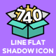 Universal Line Flat Shadow Icons - GraphicRiver Item for Sale