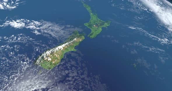 New Zealand Island in Planet Earth