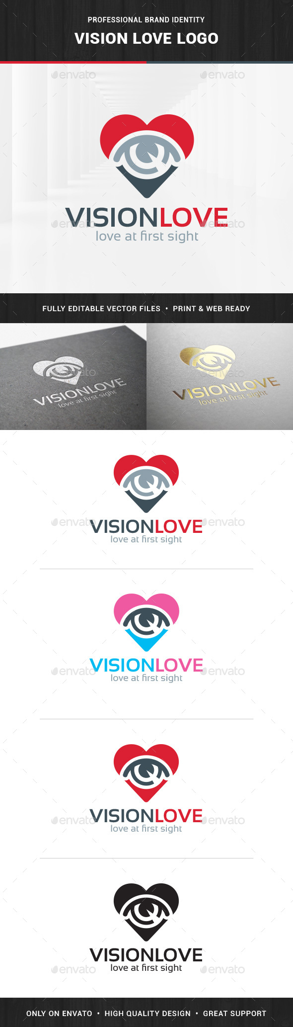 Vision Love Logo Template