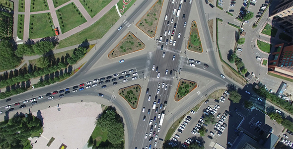 Aerial View Of Highway Interchange 