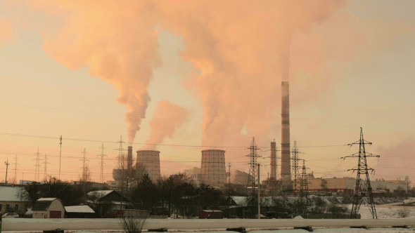 Sunset over Thermal Power Station