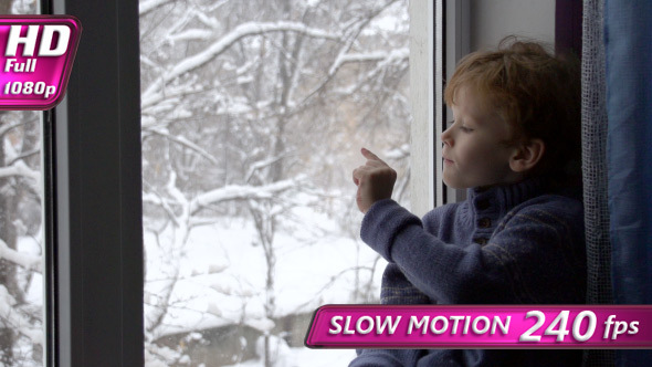 Boy and Winter Window