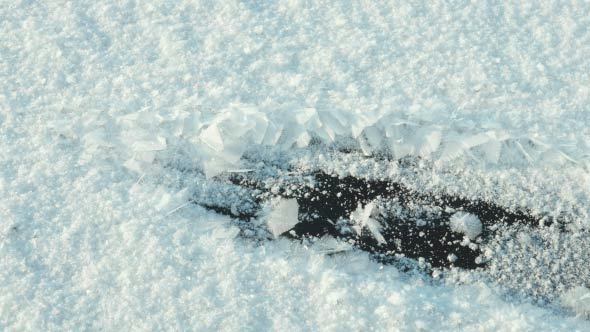 Trace of Boot on the Snow