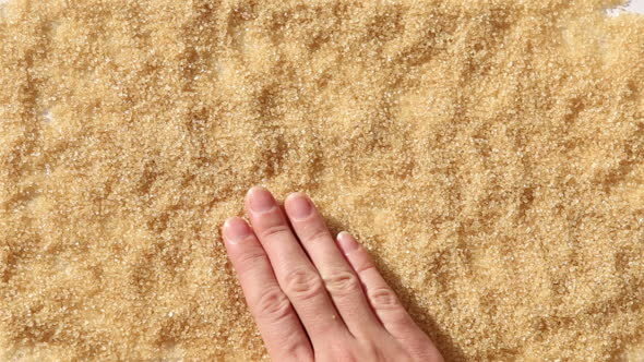 Man Finger Draw Heart on Sugar