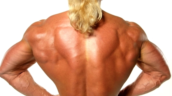 Strongman Showing His Muscular Back