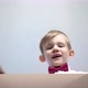 The Happy Little Boy Open the Box Near the Christmas - VideoHive Item for Sale