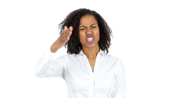 Yelling Angry Black Woman White Background