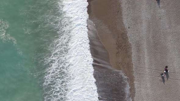 Aerial View of the Beach at the Seaside Resort Town. Turkey