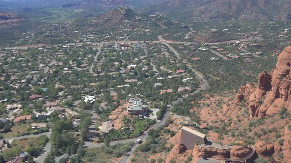 Aerial of Sedona and its surroundings