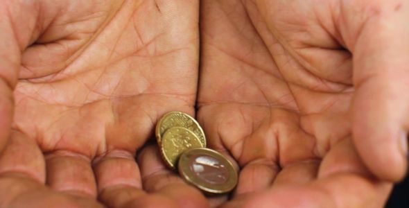 Giving Coins to Beggar 1