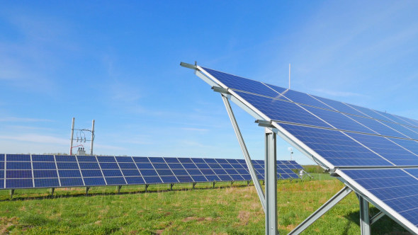 Solar Panels And Rural Landscape