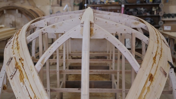 Construction of a Boat at the Shipyard