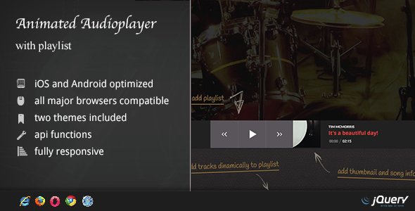 Animated Audio Player with Playlist