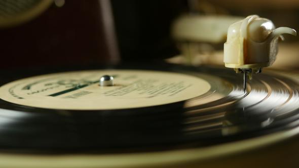 Old Vinyl Spinning Record